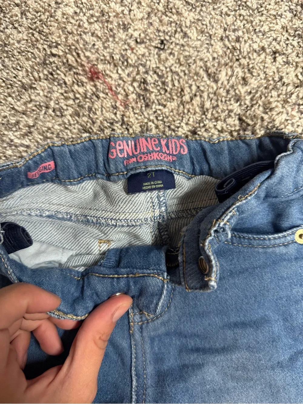 OshKosh B'gosh Girls Blue Denim Heart Patch Jeans